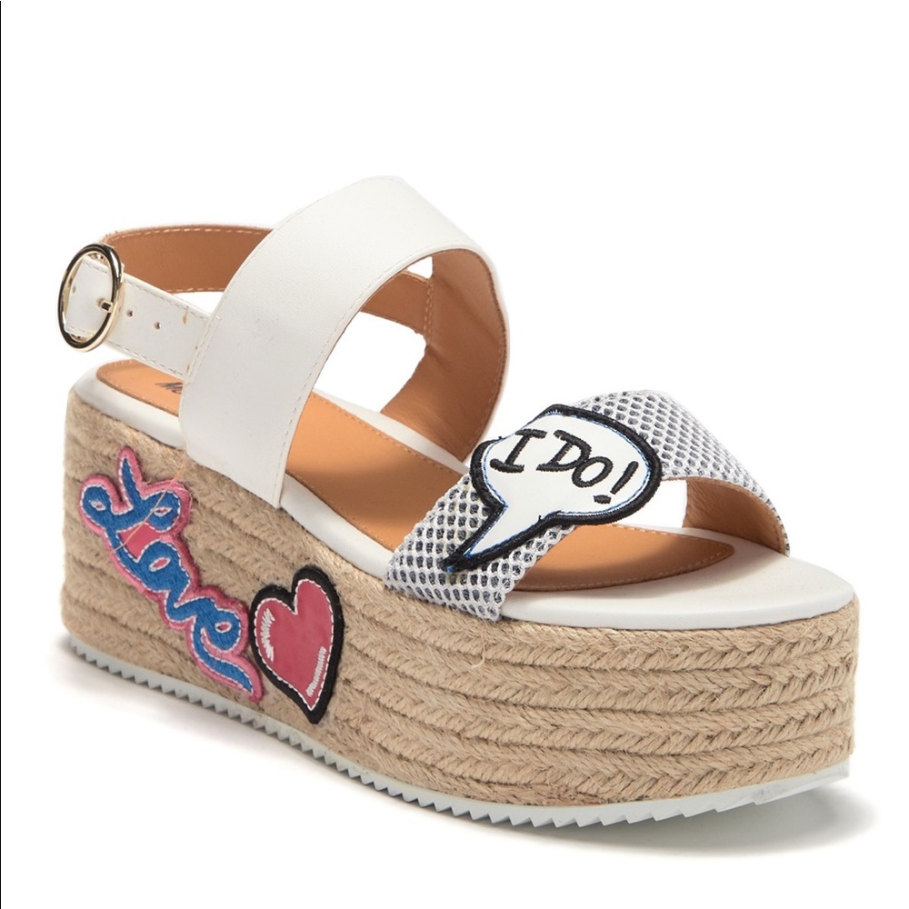 Love moschino Patch Ankle Strap Platform Sandal
